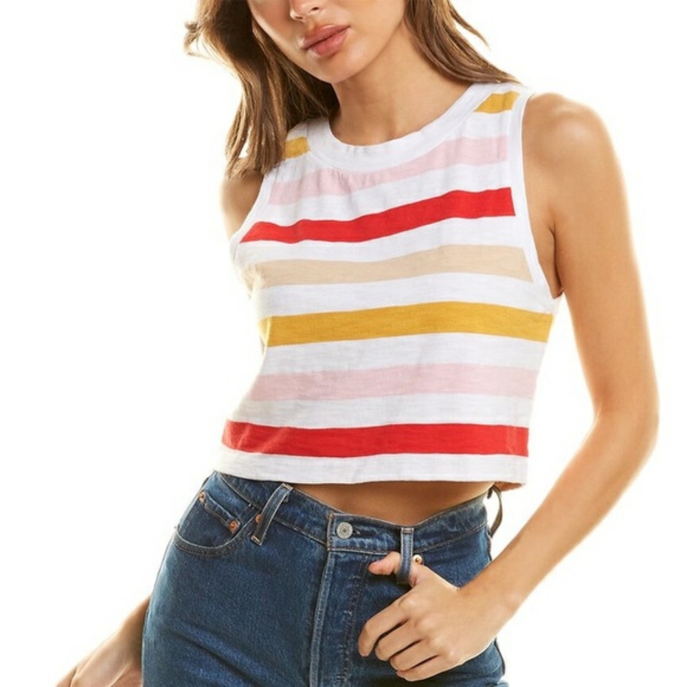 Lou & Grey Striped Jersey Cropped Tank